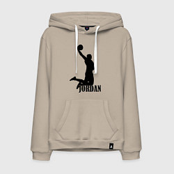 Толстовка-худи хлопковая мужская Jordan Basketball, цвет: миндальный