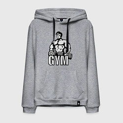 Толстовка-худи хлопковая мужская Gym Men's, цвет: меланж