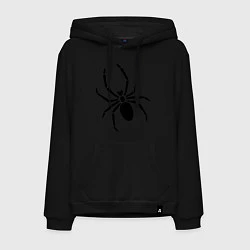 Толстовка-худи хлопковая мужская Страшный паук, цвет: черный