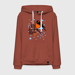 Мужская толстовка-худи Снегирь на ветке рябины