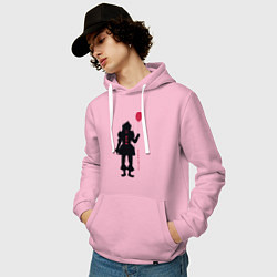 Толстовка-худи хлопковая мужская Pennywise, цвет: светло-розовый — фото 2