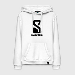 Толстовка-худи хлопковая мужская Scorpions logo, цвет: белый