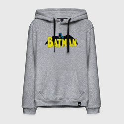 Толстовка-худи хлопковая мужская Batman logo, цвет: меланж