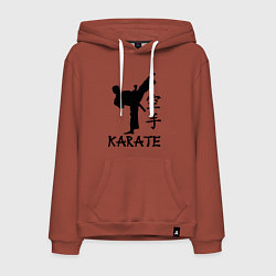 Толстовка-худи хлопковая мужская Karate craftsmanship, цвет: кирпичный