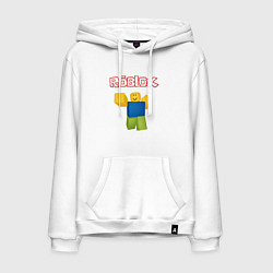 Толстовка-худи хлопковая мужская ROBLOX, цвет: белый