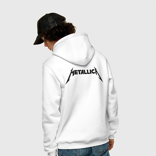 Мужская толстовка-худи Metallicaспина / Белый – фото 4