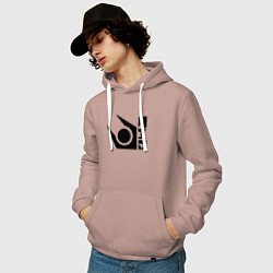 Толстовка-худи хлопковая мужская Half life combine logo, цвет: пыльно-розовый — фото 2