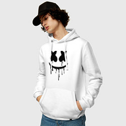 Толстовка-худи хлопковая мужская Marshmello, цвет: белый — фото 2