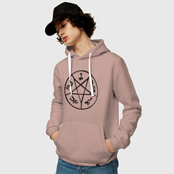 Толстовка-худи хлопковая мужская Devil's Trap, цвет: пыльно-розовый — фото 2
