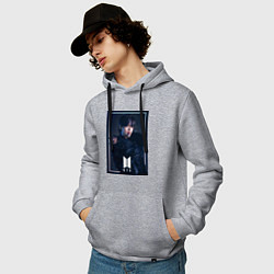 Толстовка-худи хлопковая мужская BTS Black Swan, цвет: меланж — фото 2