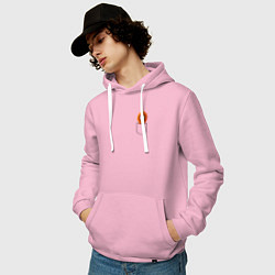 Толстовка-худи хлопковая мужская Кенни в кармане, цвет: светло-розовый — фото 2
