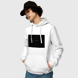 Толстовка-худи хлопковая мужская Изоляция, цвет: белый — фото 2