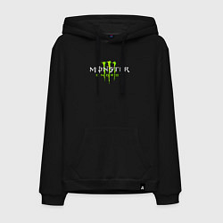 Толстовка-худи хлопковая мужская MONSTER ENERGY, цвет: черный