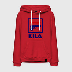Толстовка-худи хлопковая мужская Kila Fila, цвет: красный