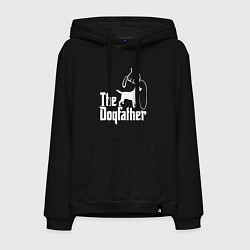 Толстовка-худи хлопковая мужская The Dogfather - пародия, цвет: черный