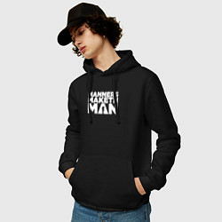 Толстовка-худи хлопковая мужская Manners maketh man, цвет: черный — фото 2