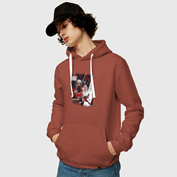 Толстовка-худи хлопковая мужская ПОСЛЕДНИЙ ТАНЕЦ, цвет: кирпичный — фото 2