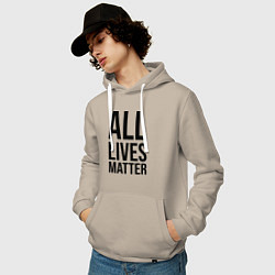 Толстовка-худи хлопковая мужская ALL LIVES MATTER, цвет: миндальный — фото 2