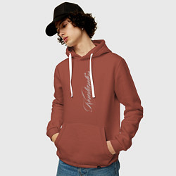 Толстовка-худи хлопковая мужская Константин, цвет: кирпичный — фото 2