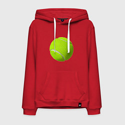 Толстовка-худи хлопковая мужская Теннис, цвет: красный
