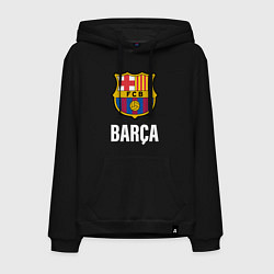 Толстовка-худи хлопковая мужская BARCA, цвет: черный