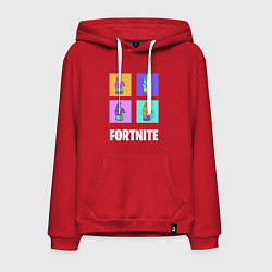 Толстовка-худи хлопковая мужская Фортнайт поп-ап, цвет: красный