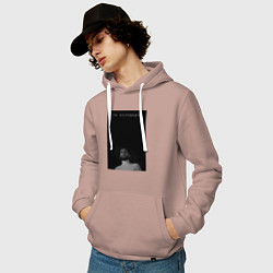 Толстовка-худи хлопковая мужская Ты беспощадна, цвет: пыльно-розовый — фото 2