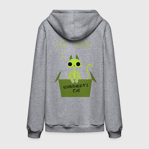 Мужская толстовка-худи Кот спереди жив, а сзади / Меланж – фото 2