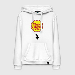 Толстовка-худи хлопковая мужская CHUPA CHUPS, цвет: белый