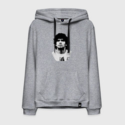 Толстовка-худи хлопковая мужская Диего Марадона, цвет: меланж
