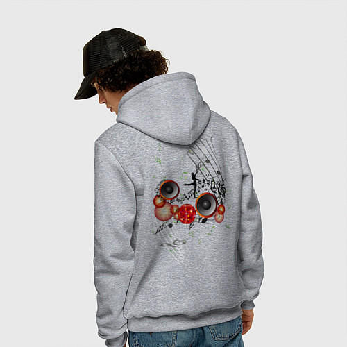 Мужская толстовка-худи Музыка / Меланж – фото 4