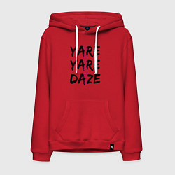 Толстовка-худи хлопковая мужская YARE YARE DAZE, цвет: красный