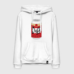 Толстовка-худи хлопковая мужская Duff Beer, цвет: белый