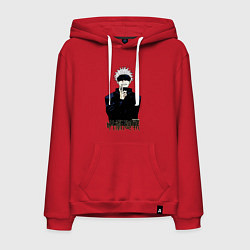 Толстовка-худи хлопковая мужская Jujutsu Kaisen - Satoru Gojou, цвет: красный