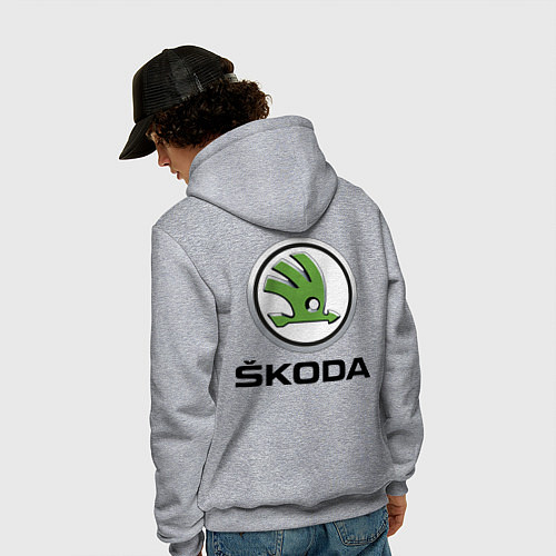 Мужская толстовка-худи Шкодавод спина Z / Меланж – фото 4