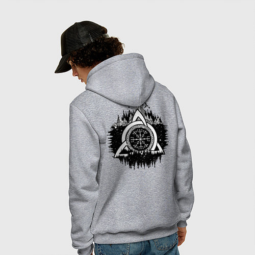 Мужская толстовка-худи Вегвизир Рунический Компас / Меланж – фото 4