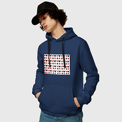 Толстовка-худи хлопковая мужская Карточные масти, цвет: тёмно-синий — фото 2