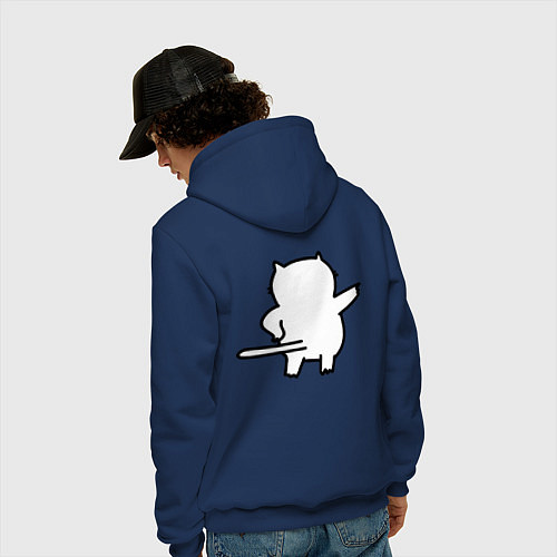 Мужская толстовка-худи Кот впирёт / Тёмно-синий – фото 4