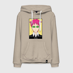 Мужская толстовка-худи Сайки портрет на желтом