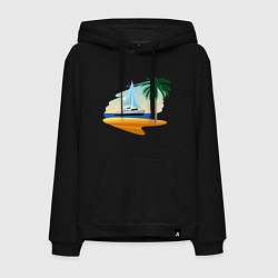 Мужская толстовка-худи Корабль и пальма