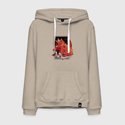 Толстовка-худи хлопковая мужская Маленький Загрей, цвет: миндальный