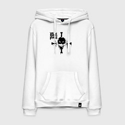 Толстовка-худи хлопковая мужская Пираты Белоуса One Piece, цвет: белый