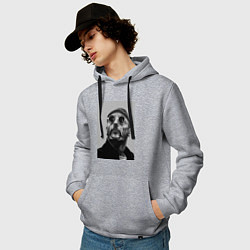 Толстовка-худи хлопковая мужская Leon, цвет: меланж — фото 2