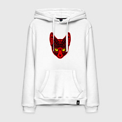 Толстовка-худи хлопковая мужская Devil Cat, цвет: белый