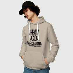 Толстовка-худи хлопковая мужская Barcelona FC, цвет: миндальный — фото 2