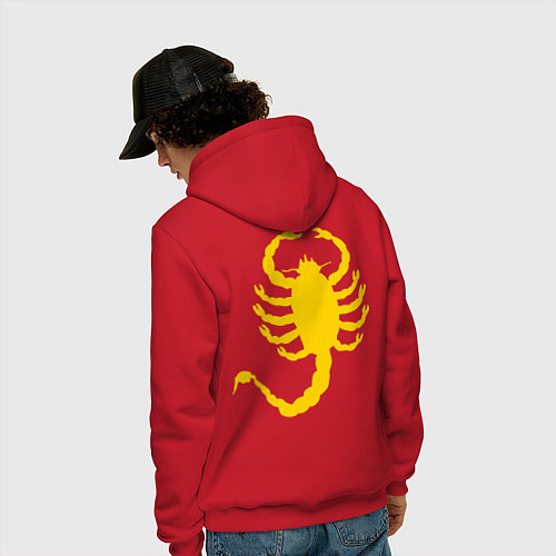 Мужская толстовка-худи Драйв Скорпион спина / Красный – фото 4