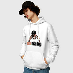 Толстовка-худи хлопковая мужская DaBaby, цвет: белый — фото 2