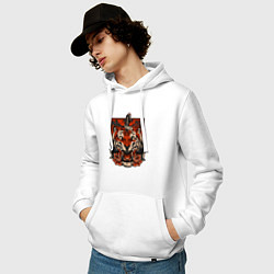 Толстовка-худи хлопковая мужская Red Tiger, цвет: белый — фото 2