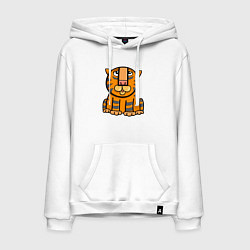 Толстовка-худи хлопковая мужская Funny Tiger, цвет: белый