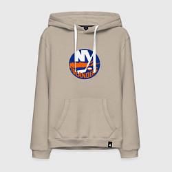 Толстовка-худи хлопковая мужская NY ISLANDERS, цвет: миндальный